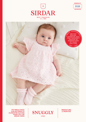 Lovely Little Lacy Dress in Sirdar Snuggly 3ply - 5520 - Downloadable PDF