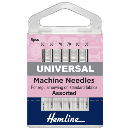 Hemline Sewing Machine Needles - Universal - Mixed Fine - Pack of 5