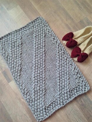 One skein bath mat Diagonally