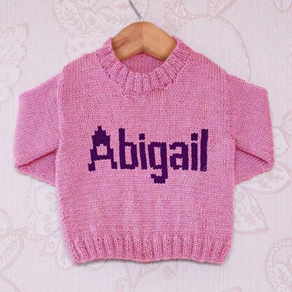 Intarsia - Abigail Moniker Chart - Childrens Sweater