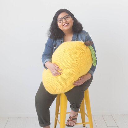 #StitchAwayStress Knit Lemon Pillow