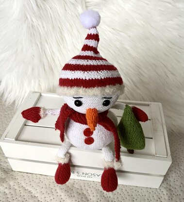 Pattern: knitted snowman, christmas decor, knitting pattern