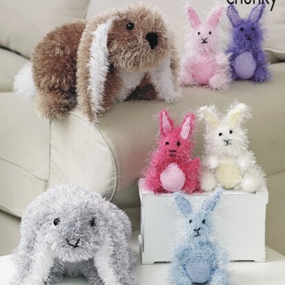 Rabbits in King Cole Tinsel Chunky & Dollymix DK - 9050 - Downloadable PDF