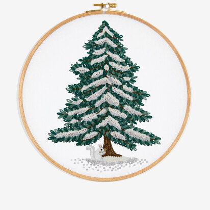 DMC Snowy Fir Tree Embroidery Pattern - PAT1819 - Downloadable PDF