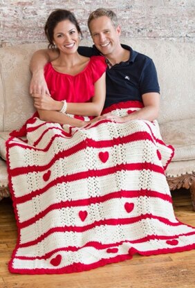 Be My Valentine Throw in Red Heart With Love Solids - LW3240