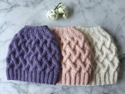 Aran Messy Bun Hat