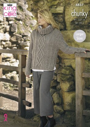 Ladies' Sweaters in King Cole Indulge Chunky - 4857 - Downloadable PDF