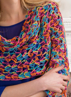 Happy-Go-Lacy Shawl in Red Heart Heart & Sole - LW4829 - Downloadable PDF