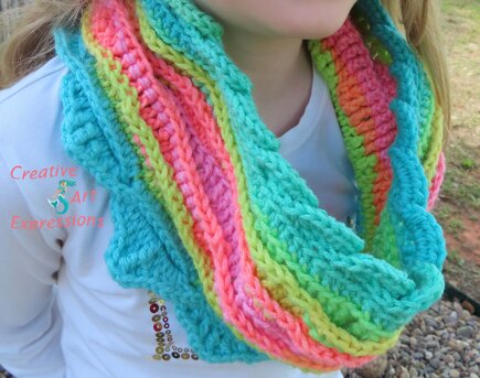 Coral Reef Sea Breeze Youth Infinity Scarf #4