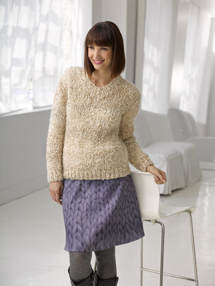 Inviting Times Pullover in Lion Brand Homespun Thick & Quick - L30224
