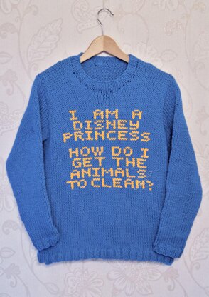 Intarsia - I am a Disney Princess Chart  - Adults Sweater
