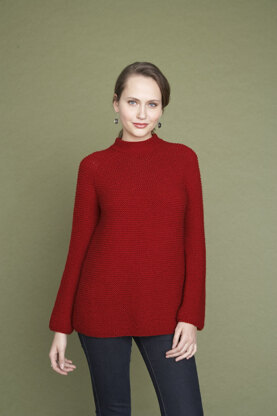 Garter Rows Pullover in Lion Brand Wool-Ease - 90184AD