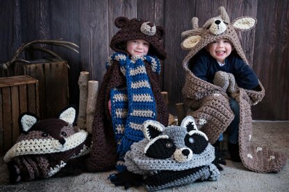 Hooded Woodland Racoon Blanket