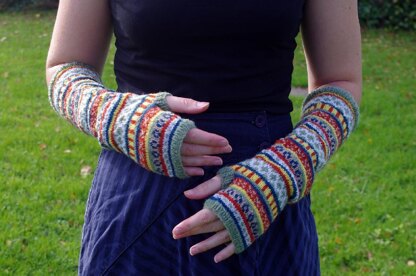 Circus tent arm warmers