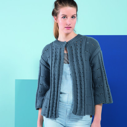 3/4 Sleeves Cardigan in Bergere de France Ideal - 72680-03 - Downloadable PDF