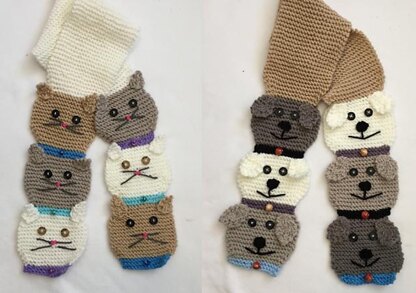 Stacked Kitty & Doggie Scarf