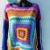 Oversized Granny Square Crochet Jumper