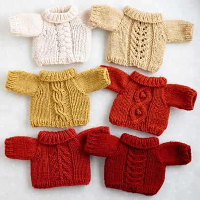 Cabled Panel Sweater knitting pattern (for 9 inch toys)