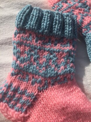 Toddler Lovely Blue in Pink Sock