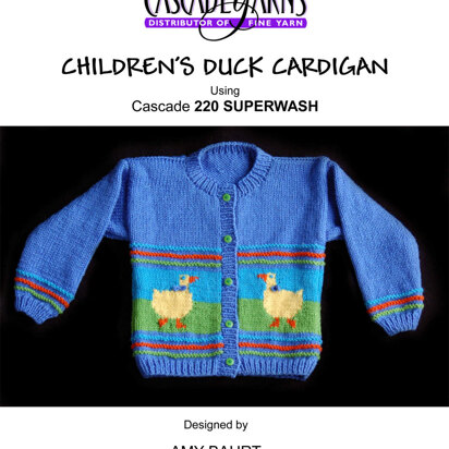 Children's Duck Cardigan in Cascade 220 Superwash - W187