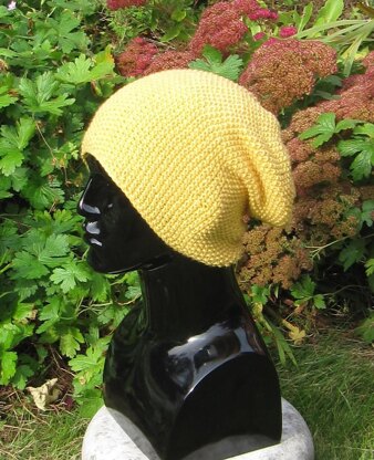 Simple Moss Stitch (Seed Stitch) Slouch Hat