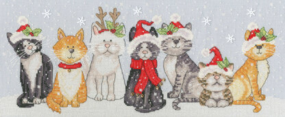 Bothy Threads Festive Felines Cross Stitch Kit - 39 x 16cm