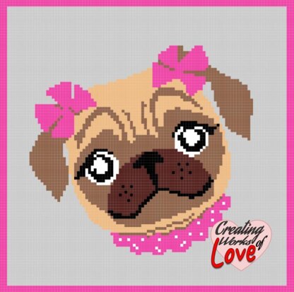 Girl Pug Stitch Graph