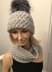 Ladies Mock Cable Hat & Cowl Aran Yarn