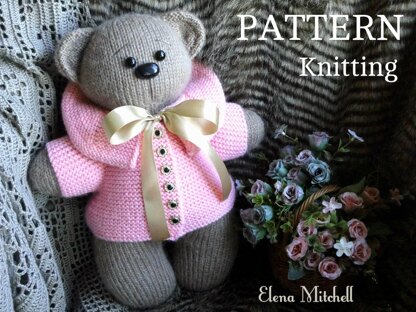 Knitting Pattern Teddy Bear Knitted Bear Knitted Toy Knitted Animals Pattern