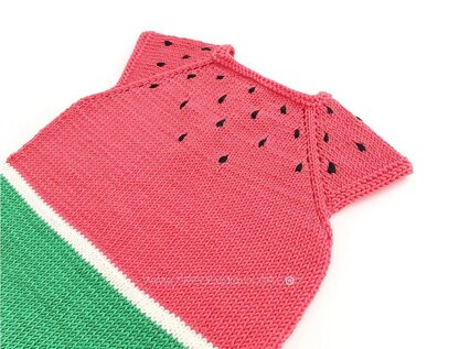 5 sizes - Knitted Watermelon Romper