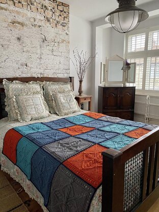 Cabled Patchwork Afghan