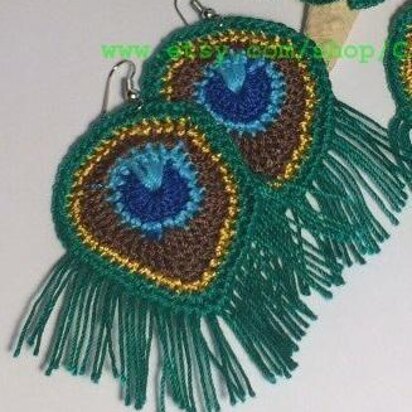 8. Peacock feather earrings