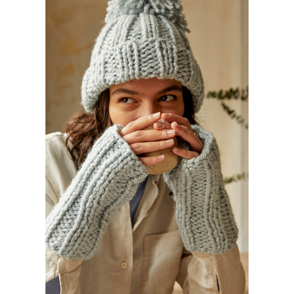 DMC Mindful Making The Rhythm Rib Hat & Mitts Knitting Kit - 22cm - view 3