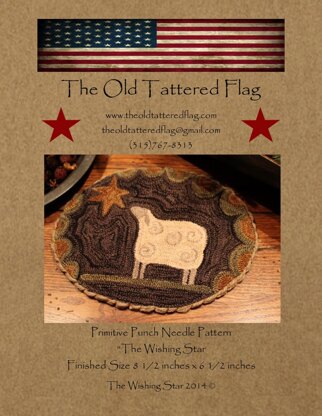 The Old Tattered Flag The Wishing Star Punch Needle Pattern with Printed Weaver's Cloth - OTF1229 - Leaflet