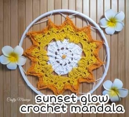 Sunset Glow crochet mandala