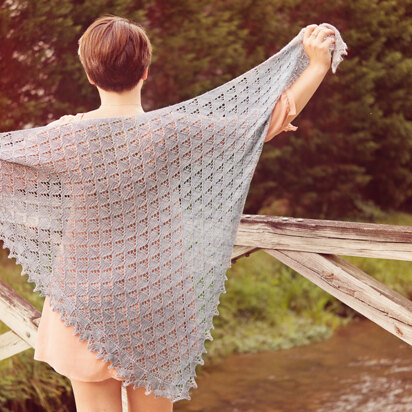 Edale Asymmetrical Shawl in SweetGeorgia Bulletproof Sock - Downloadable PDF