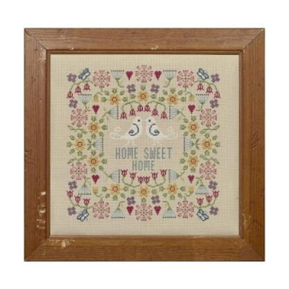 Historical Sampler Company Flower Home Sweet Home - Linen - 25cm x 25cm