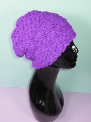 Sideways Cable Slouch Hat