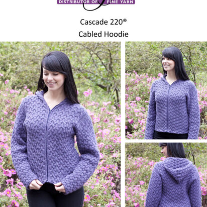 Cabled Hoodie in Cascade 220 - W227