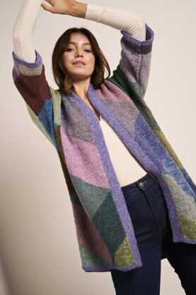 Large Scale Tumbling Blocks Jacket in Rowan Felted Tweed - Downloadable PDF