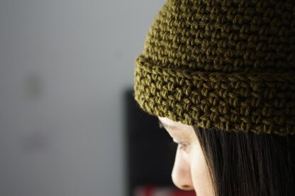 Moss stitch fisherman beanie