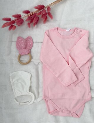 Bunny ears teething ring