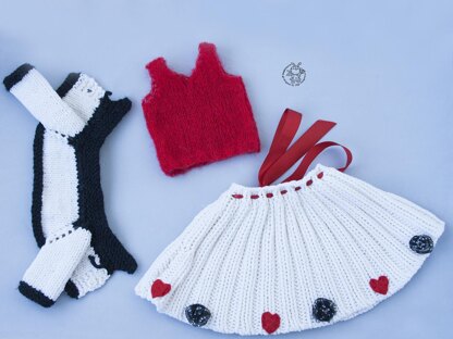 Outfit White and red for doll 18 inch