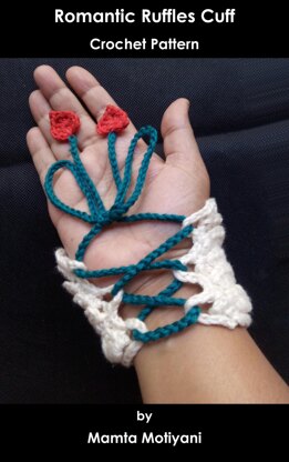 Romantic Ruffles Cuff Crochet Jewelry Pattern