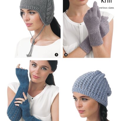 Hats, Triangular Neck Scarf, Shawl Collar Neck Warmer, Polo Neck Warmer, Socks, Gloves & Fingerless Gloves in King Cole Baby Alpaca DK - 4369 - Downloadable PDF