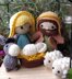 Nativity Scene Christmas Dolls Mary Joseph Baby Jesus Crib Donkey and Sheep Manger Creche Krippe amigurumi crochet pattern