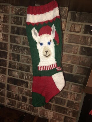 Llama Face Christmas Stocking