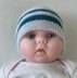 Babies 4ply striped ridged beanie - Danny