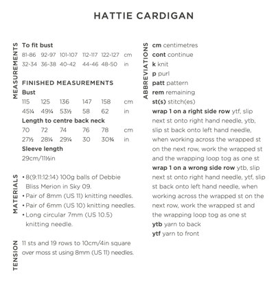 "Hattie" - Cardigan Knitting Pattern Women in Debbie Bliss Merion by Debbie Bliss