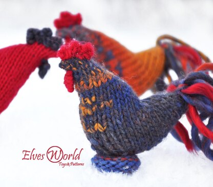 Rooster knitted toy